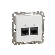 Gniazdka elektryczne - Sedna Design Gniazdo komputerowe 2xRJ45 kat.5e UTP, białe, Schneider - miniaturka - grafika 1