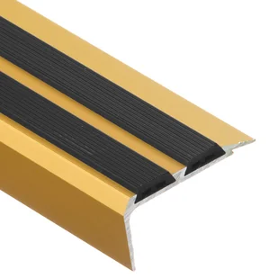 Profil schodowy z gumą złoty aluminium anoda 38.5 mm x 100 cm - Listwy i profile - miniaturka - grafika 1