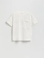 Koszulki dla chłopców - Reserved - Bawełniany t-shirt - złamana biel - miniaturka - grafika 1