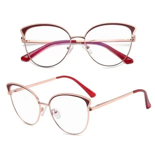 Okulary kocie do komputera damskie z filtrem BLUE Light zerówki Flex 25100D - Okulary korekcyjne, oprawki, szkła - miniaturka - grafika 1