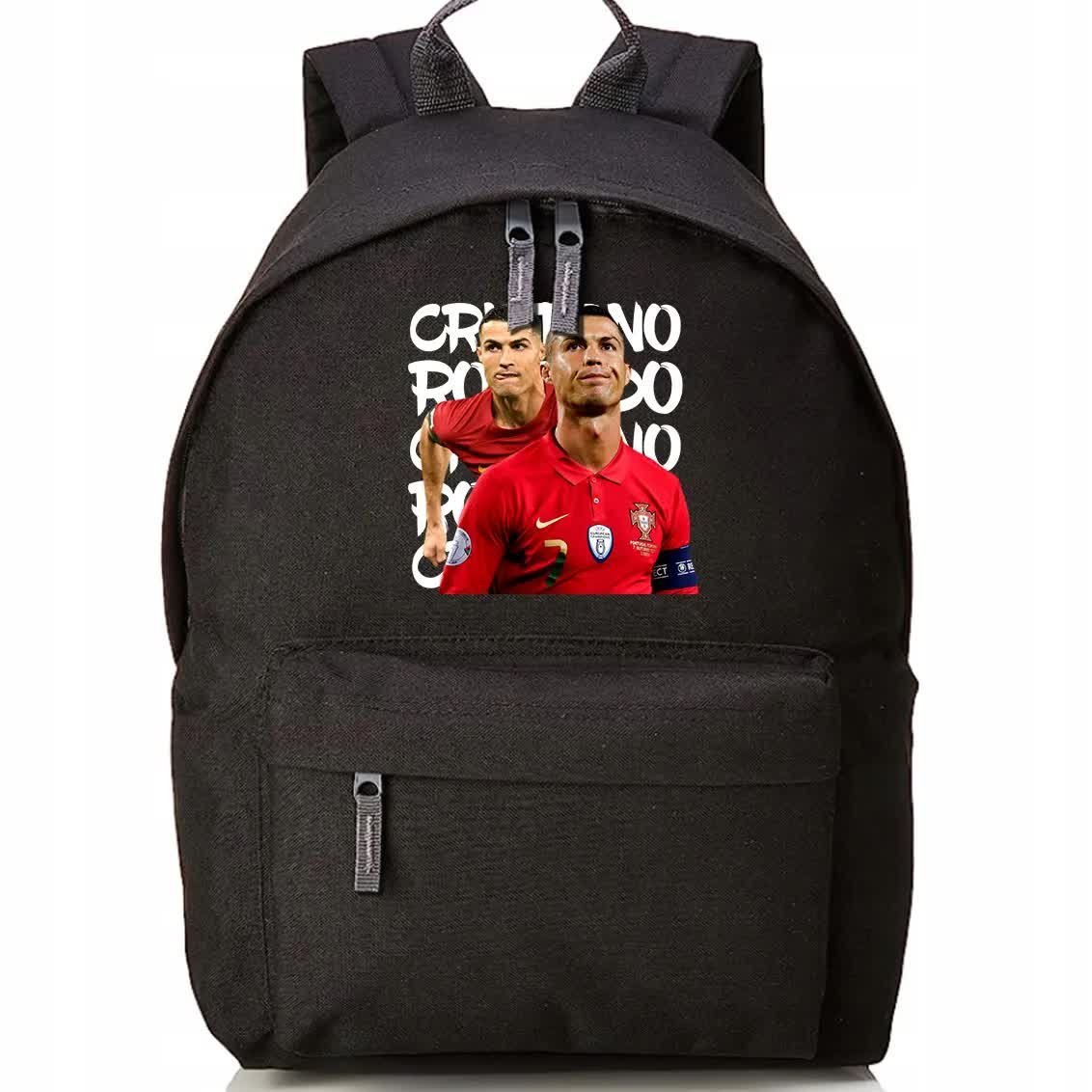 Plecak Szkolny Czarny Do Szkoły CRISTIANO RONALDO Piłkarze Piłka Nożna Wz