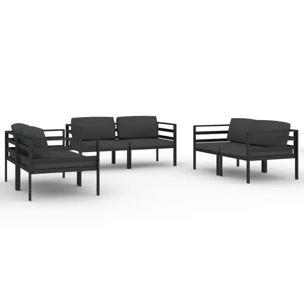 Zestaw Wypoczynkowy do Ogrodu Modułowy, Aluminiowy, Antracytowy, 70x70x64,