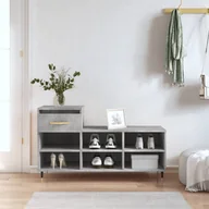 Szafki na buty - Stojak na buty betonowy szary 102x36x60 cm materiał drewnopochodny - miniaturka - grafika 1