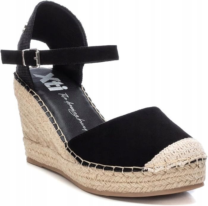 Xti Espadryle Na Koturnie Damskie Czarne Sprzączka 36 Ż7F