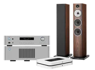 Zestawy stereo - Rotel RC-1572 MkII (srebrny) + RB-1582 MkII (srebrny) + Node (biały) + 704 S3 (mokka) - miniaturka - grafika 1