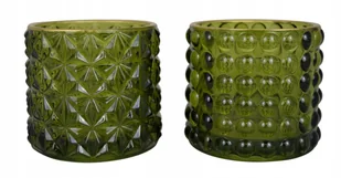 Świecznik Świąteczny Na Tealight Ozdobny Zielony 8 Cm - Świeczniki - miniaturka - grafika 1