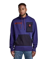 Bluzy męskie - G-STAR RAW Męska bluza Cargo Mock, Blau (Ballpen niebieski B782-1822), S - miniaturka - grafika 1