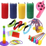 Zabawki i gry sportowe - ZESTAW Gry i ZABAWY na DWÓR URODZINY SZKOŁY IMPREZĘ dla DZIECI 32 elementy - miniaturka - grafika 1