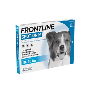 Frontline Frontline Spot On Pies M 10-20 kg dla psów M 3x1,34 ml 38097-uniw - Artykuły przeciw pasożytom - miniaturka - grafika 1