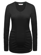 Bluzki damskie - Damska bluzka ciążowa z długim rękawem basic czarna Bellybutton Maternity , r.XL - miniaturka - grafika 1