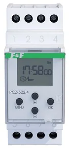 Zegar sterujący programowalny, tygodniowy PCZ-522.4, 2 kanałowy - programowalny przez NFC ANDROID i iOS 24÷264 V AC/DC 2 × NO/NC 2x16A - Programatory czasowe - miniaturka - grafika 1