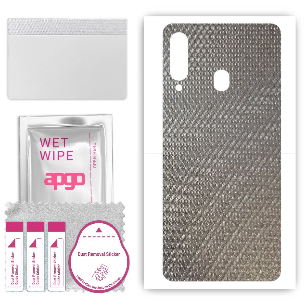 Folia naklejka skórka strukturalna na TYŁ do Samsung Galaxy A60 - Aluminium krople - apgo SKINS