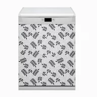 Dekoracje domu - Bluedecor Maskownica zmywarki Czarno szare liście 60x80 - miniaturka - grafika 1