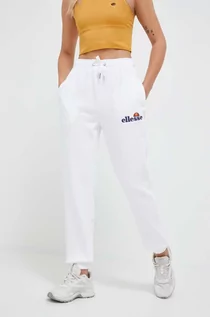 Spodnie damskie - Ellesse Spodnie damskie kolor biały gładkie - grafika 1