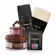 Środki do obuwia i ubrań - Pasta do Butów Średni Brąz Chusteczka i Szmatki do Skóry Palc Zestaw 4w1 - miniaturka - grafika 1