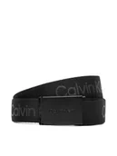 Paski - Calvin Klein Pasek Dziecięcy Calvin Logo Canvas Belt IU0IU00667 Czarny - miniaturka - grafika 1