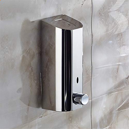 PUCLST łazienka stal szlachetna dozownik mydła środek do dezynfekcji rąk hotel mydło butelka w płynie ściana żel pod prysznic pudełko dozownik mydła i balsamu (kolor: srebrny, rozmiar: 1 głowica)