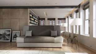 Kanapa Platan Sofa Jaś 01 rozkładana 188 x 85 cm tkanina odcienie szarości - Sofy i kanapy - miniaturka - grafika 1