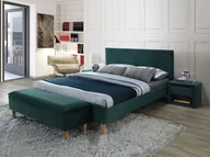 Łóżka - Łóżko Dwuosobowe Azurro Velvet 140X200 Zielone - miniaturka - grafika 1