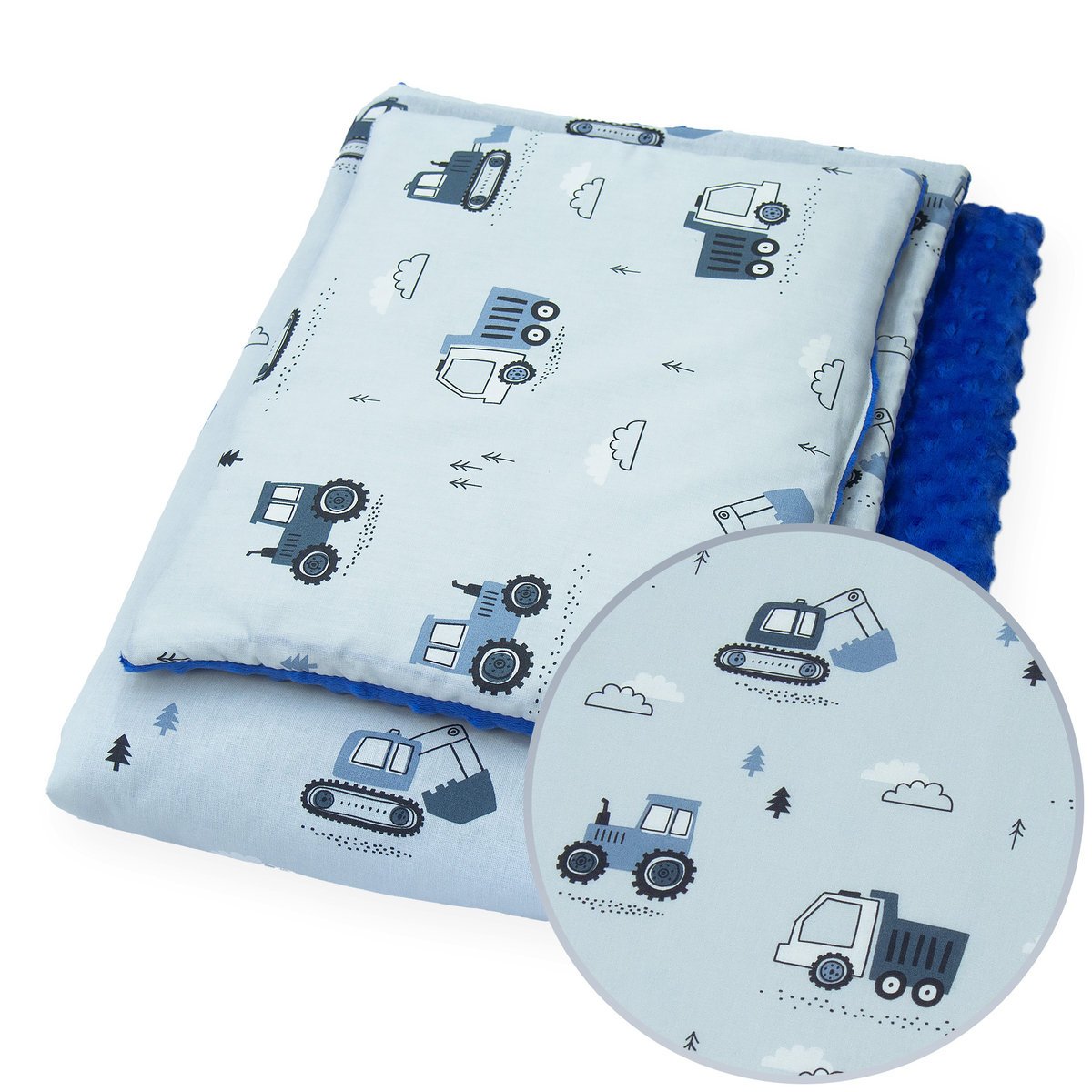 Komplet Kocyk 75x100 cm + podusia Minky DLA DZIECI NIEMOWLĄT Kerstin