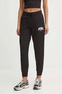 Puma spodnie dresowe kolor czarny z nadrukiem 681542 - Spodnie damskie - miniaturka - grafika 1