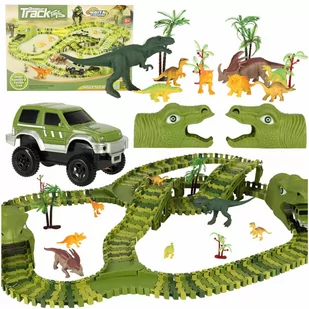 Tor wyścigowy dinozaury samochody 240 elementów - Tory, garaże, parkingi - miniaturka - grafika 1