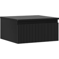 Szafki łazienkowe - Mexen Rivel szafka łazienkowa podumywalkowa 50 cm z blatem, 1 szuflada, ryflowana , czarna mat - 91A20-05023-1-BFC71 - miniaturka - grafika 1