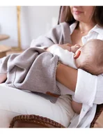 Koce i narzuty dla dzieci - Poofi Kocyk merino Kyoto delikatny brąz - miniaturka - grafika 1