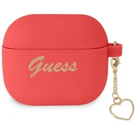 Akcesoria do słuchawek - Etui Guess do AirPods 3 cover czerwony/red Silicone Charm Heart Collection - miniaturka - grafika 1
