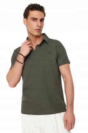 TRENDYOL MĘSKA KOSZULKA POLO KHAKI KLASYCZNY KOŁNIERZ M 5AA