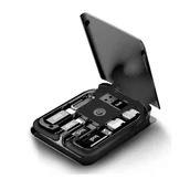 Ładowarki do telefonów - Budi - Zestaw wielofunkcyjny 9w1 z ładowarką bezprzewodową 10W (Czarny) - miniaturka - grafika 1