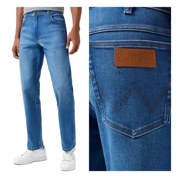 Jeansy Męskie Spodnie Jeansowe Proste Wrangler Texas 36/34