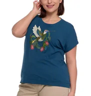 Koszulki i topy damskie - T-shirt damski z nadrukiem Moraj BD1800-013 - granatowy M - miniaturka - grafika 1