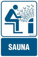 Systemy ekspozycyjne i znaki informacyjne - RB001 SAUNA, PN - PŁYTA PCV 1MM; (100X150MM) - miniaturka - grafika 1