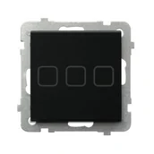 Wyłączniki światła i elektryczne - Wyłącznik dotykowy potrójny SONATA Touch - czarne szkło mrożone - miniaturka - grafika 1