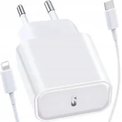 Ładowarki do telefonów - SZYBKA MOCNA ŁADOWARKA DO KOSTKA 20W + KABEL 1M / USB-C do IPHONE LIGHTING - miniaturka - grafika 1