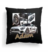 Poduszki dekoracyjne - CZARNA Poduszka Z IMIENIEM Na Wielkanoc Samochód Auto Mercedes CLA AMG - miniaturka - grafika 1