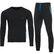 Dresy męskie - Emporio Armani dres męski czarny komplet bawełna S - miniaturka - grafika 1