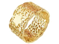 Pierścionki - Złoty pierścionek 585 z ażurowym wzorem gwiazdką i cyrkoniami - miniaturka - grafika 1