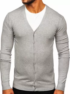 Szary cardigan męski rozpinany Denley YY06 - Swetry męskie - miniaturka - grafika 1