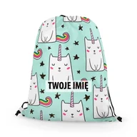 Plecaki szkolne i tornistry - WORKO-PLECAK DZIECIĘCY z Twoim imieniem Koty-jednorożce 132 - miniaturka - grafika 1