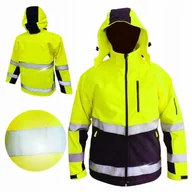 Odzież robocza - Kurtka męska robocza SOFTSHELL Odblaskowa Wodoodporna żółta z Kapturem r. L - miniaturka - grafika 1
