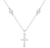 Biżuteria religijna - Naszyjnik CHOKER SREBRO 925 Krzyżyk - miniaturka - grafika 1