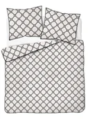 Pościel - Pościel perkal z bizą 160x200 5592a biało-czarna - miniaturka - grafika 1
