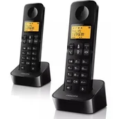 Telefony stacjonarne - Zestaw telefonów PHILIPS D2602 Czarny - miniaturka - grafika 1
