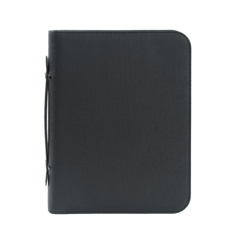 Aktówka biznesowa teczka na dokumenty czarna z rączką kalkulatorem