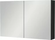 Szafki łazienkowe - Szafka łazienkowa z lustrem czarna matowa 100x65cm BELLI GOLD - miniaturka - grafika 1