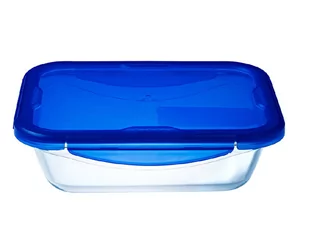 Dajar Pyrex 4937551 pojemnik na  prostokątny 25 x 19 cm 170 CL, z pokrywką Cook & Go Pyrex, niebieski, 26 x 19 x 8 cm 4937551 - Naczynia żaroodporne - miniaturka - grafika 1
