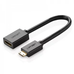 UGREEN Przewód HDMI ugreen Mini HDMI do HDMI Adapter Mini HDMI Female to Mini wtyczka HDMI kabel przedłużający archiwizacją 3d, 4 K, filmu Full HD 1080p, ARC, 20 cm czarny - Adaptery i przejściówki - miniaturka - grafika 3