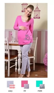 PIŻAMA TARO 782 DOMINIKA (kolor Miętowy, rozmiar S) - Piżamy ciążowe - miniaturka - grafika 2
